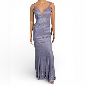New RATED PG by PromGirl Metallic Purple Mermaid Gown Size 0
